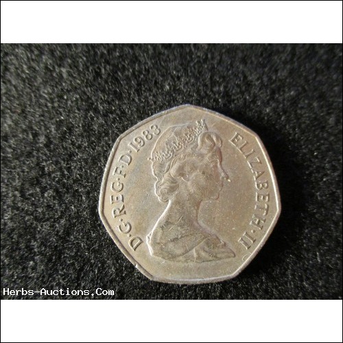 1983 British 50 Pence Coin Circulated